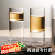 teastone竹節(jié)杯玻璃茶杯高硼硅玻璃水杯家用耐高溫深端150ml淺端80ml