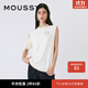 moussy 女裝新款不對稱(chēng)袖部中性風(fēng)鏤空休閑T恤028GS990-0180 010白色 均碼