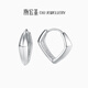 潮宏基 幾何方形鉑金耳環(huán)女耳圈耳飾單只款新年禮物 計價(jià)工費100元 約1.5g（單只款）