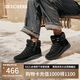 斯凱奇（Skechers）女登山靴高幫靴雪地靴144770 全黑色/BBK 37 