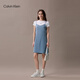 Calvin KleinJeans25早秋新款女士復(fù)古少女感性感ck純棉吊帶疊穿牛仔連衣裙 XDM-牛仔淺藍(lán) M