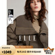 ELLE90鵝絨深棕色大翻領(lǐng)鵝絨服女2024冬裝新款小個(gè)子短款羽絨外套 深棕 M