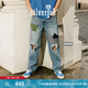 Levi's?SilverTab?25春夏新款男士美式高街破洞寬松直筒牛仔褲 淺藍(lán)色 30 (32)