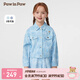 PawinPaw卡通小熊童裝25年春夏新款女童寬松舒適百搭牛仔外套 Blue藍色/50 120 cm
