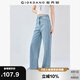 佐丹奴牛仔褲女夏季洗水褲子開叉褲腳牛仔布闊腿長褲05415076
