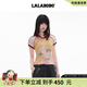 LALABOBO【商場(chǎng)同款】歐若拉甜酷短袖T恤女裝2025新款辣妹上衣LBEB-WSDT13 粉色 S