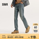 森馬（Semir）牛仔褲男潮流復(fù)古水洗長(zhǎng)褲窄版秋季直筒褲子彈力103524124106A
