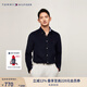 TOMMY HILFIGER秋冬男裝燈芯絨商務(wù)休閑簡(jiǎn)約純色修身長(zhǎng)袖襯衫外套78J3719 藏青色FAP M
