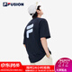 斐樂（FILA）FUSION潮牌情侶多彩短袖T恤2025新款男女短T時尚大logo短袖 A深黑-BK M 170/92A 【寬松版型】