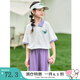 茵曼（INMAN）女童休閑糖果撞色套裝夏季2025新款甜美休閑短褲運(yùn)動(dòng)服女寶寶 紫色-F3832177 110