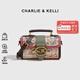 CHARLIE&KELLI CK品牌包包女包夏手提涂鴉圖案枕頭包女士2025新款單肩斜挎包 玫粉色【京倉(cāng)配送 品牌禮袋】