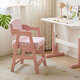 時(shí)居尚實(shí)木兒童學(xué)習椅小學(xué)生防駝背可調節專(zhuān)用寫(xiě)字椅升降座椅粉色椅子 海綿款-Q1櫻花粉+粉色坐墊