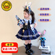 G.DUCKKIDS童裝洛麗塔公主裙女童連衣裙夏季朱迪兔子警官兒童裙子生日蓬蓬裙 裙子 130 尺碼7~8歲【120-130cm】