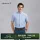 GANT/甘特【100%亞麻】夏男士涼感襯衣透氣簡約美式休閑短袖襯衫 468卡布里藍色 L