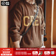 馬登工裝 美式復(fù)古CREW字母提花毛衣圓領(lǐng)內(nèi)搭毛線套頭針織衫男春季 棕色 XL