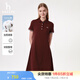 哈吉斯（HAZZYS）女裝 夏季女士【PHIZ系列】寬松下擺POLO連衣裙女 酒紅色WN (170/92A 42) XL