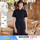 哈吉斯（HAZZYS）女裝 夏季女士【PHIZ系列】翻領(lǐng)工裝風(fēng)連衣裙女 藏青色NV XL (170/92A 42)