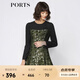 PORTS寶姿新品女裝簡(jiǎn)約圓領(lǐng)迷彩魚(yú)尾下擺連衣裙SA9D026GFQ026 銅繡綠 M (6)