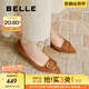 百麗（Belle）舒適優(yōu)雅單鞋女2025春新商場款真皮氣質(zhì)高跟鞋D3N1DAQ5 棕色 39 (245mm)