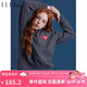 ELLE KIDS學(xué)院風(fēng)愛心繡標(biāo)針織套裝女童秋裝翻領(lǐng)毛衣 灰色 160/S 