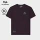 FILA 斐樂(lè )官方男子針織短袖衫2025秋新款時(shí)尚簡(jiǎn)約休閑舒適干爽T恤 紫莓紅-WI L 175/96A/L