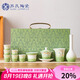 蘇氏陶瓷（SUSHI CERAMICS）羊脂玉瓷懸停三才蓋碗茶具套裝簡歐大馬士紋茶杯送花瓶禮盒伴手禮