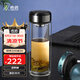 希諾（HEENOOR）雙層玻璃杯男女士高檔商務(wù)泡茶杯帶濾網(wǎng)便攜車載水杯加厚隔熱杯子 XN-6712專柜款 360ml 禮盒裝