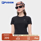 FILA FUSION斐樂(lè)潮牌女裝針織短袖衫2025夏季新款時(shí)尚休閑緊身T恤 正黑色-BK M 165/84A/M