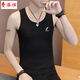 費(fèi)洛仕男士棉背心青年夏季修身型運(yùn)動(dòng)汗背心潮流百搭潮牌汗舒服透氣坎肩 黑色(棉線) 2XL （135-150斤）