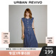 UR2025夏季新款女裝復(fù)古牛仔荷葉邊牛仔連衣裙UWG850114 藍(lán)色1 M