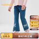 巴拉巴拉童裝女童牛仔褲兒童喇叭褲開叉2025新款春裝長褲繡花208125108005