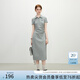 范思藍恩天才少女學(xué)院風(fēng)polo連衣裙女2025夏新款長款收腰裙子2179 花灰色 XL