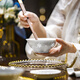 富玉陶瓷景德鎮(zhèn)白瓷玲瓏碗釉下彩輕奢高檔家用中式飯碗 純白花語飯碗6只裝