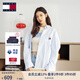 TOMMY JEANS【純棉牛津紡】25春夏女裝學(xué)院風(fēng)寬松落肩挺括襯衫外套 淺藍(lán)白條紋色0A7 S