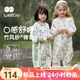 威爾貝魯（WELLBER）嬰兒睡袋1-3歲前6后4寶寶竹棉紗布分腿睡衣兒童春夏季 花園小兔L