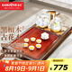 金灶（KAMJOVE）實(shí)木茶盤(pán)帶燒水壺一體 自動(dòng)上水茶具泡茶器全套茶臺(tái)茶盤(pán)套裝R-190 搭配G9 陶瓷茶具 茶水桶