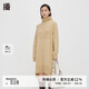 播100%羊毛高領(lǐng)連衣裙女商場(chǎng)同款新款針織裙子冬BDQ4LD0981 W60淺米灰 M