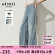 艾諾絲雅詩【商場同款】夏季新品長褲撞色條紋拼接牛仔褲30433299 牛仔蘭 M