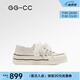 GG-CC【奶油戀人】夏季新款時尚鏤空串珠板鞋女休閑厚底小白鞋G25S0946 白色 36