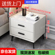實(shí)木輕奢床頭柜簡約現(xiàn)代主臥家用迷你巖板50cm簡約儲(chǔ)物收納柜 米白色（雙抽）普通款 50*40*48cm