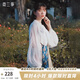 兩三事梵高雪紡襯衫女夏季新款白色蕾絲燈籠袖長袖上衣內(nèi)搭 與靈魂游蕩 白色 S