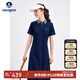 Navigare意大利小帆船女涼感抑菌通勤短袖POLO連衣裙2322845505 寶藍 M 