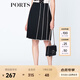 PORTS寶姿  新品商場(chǎng)同款女裝百搭撞色壓褶半身裙LN8S008KWB008 黑色 XS (2)