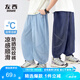 左西男童防蚊褲夏季天絲涼感牛仔褲2025新款兒童褲子潮 淺牛仔色 140