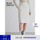 BLUE ERDOS牛仔半身裙女秋冬拼接水洗牛仔過膝直筒半裙B236M0019 白 L 170/72A