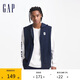 GAP男裝春秋時(shí)尚毛圈布無袖連帽衛(wèi)衣可疊穿寬松馬甲637168