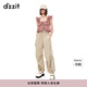 DZZIT【爆款補單】明星同款地素休閑褲春夏復古運動女3H2Q4071A 深卡其色 XS