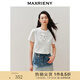 MAXRIENY【靜奢度假-商場(chǎng)同款】華麗甜美感鏤空刺繡釘珠T恤短袖女 本白 M 02/36