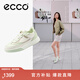 愛步（ECCO）平底鞋女 倪妮同款牛皮板鞋系帶休閑運(yùn)動鞋 街頭272803 白色/抹茶綠/水泥灰27280361198 38
