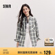 森馬（Semir）[商場(chǎng)同款]長(zhǎng)袖襯衫女中長(zhǎng)款oversize春2025格紋上衣101125105007
